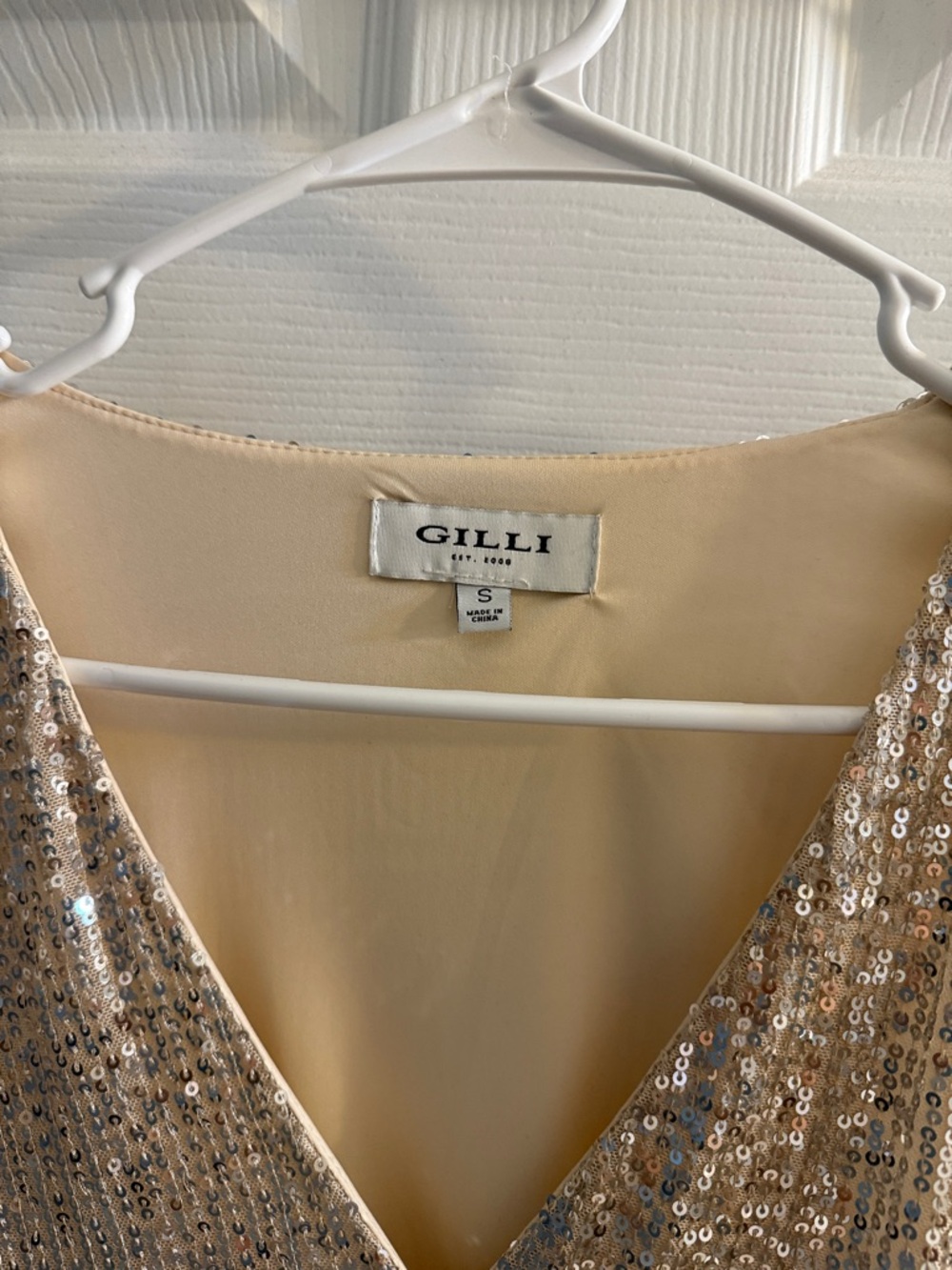 Gilli Gold Sequin Wrap Bodysuit - Picture 2 of 3